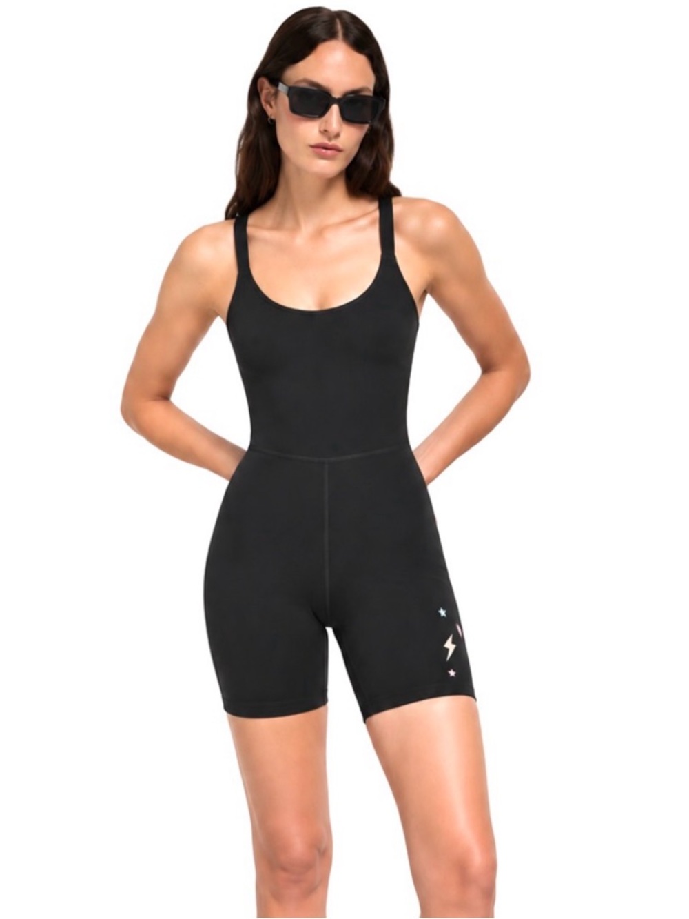 NWOT Beyond Yoga x Amanda Kloots Graphite One-Piece Bodysuit Unitard Small (4-6)
